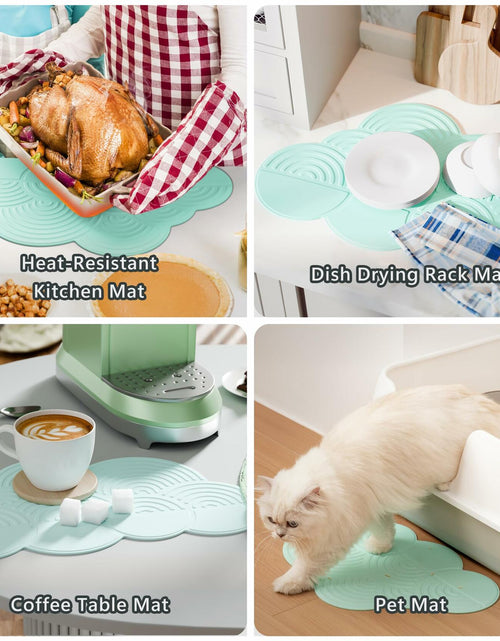 Load image into Gallery viewer, Generic Silicone Cloud-Shaped Dish Drying Mat Heat-Resistant Mintcream
