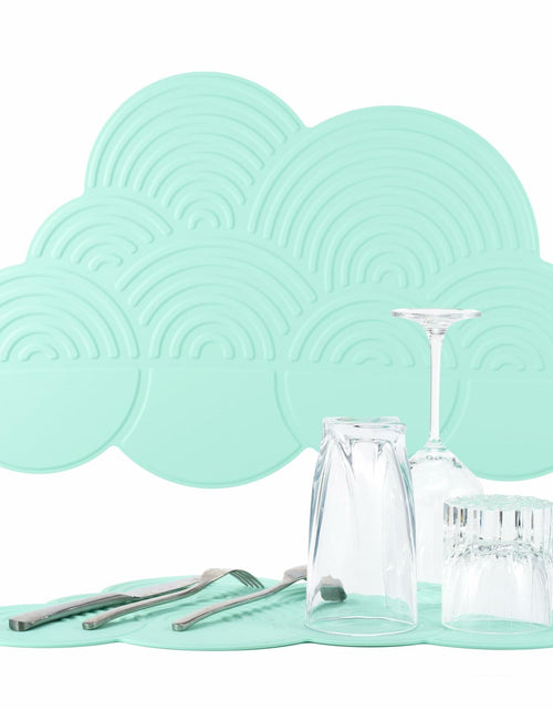 Load image into Gallery viewer, Generic Silicone Cloud-Shaped Dish Drying Mat Heat-Resistant Mintcream
