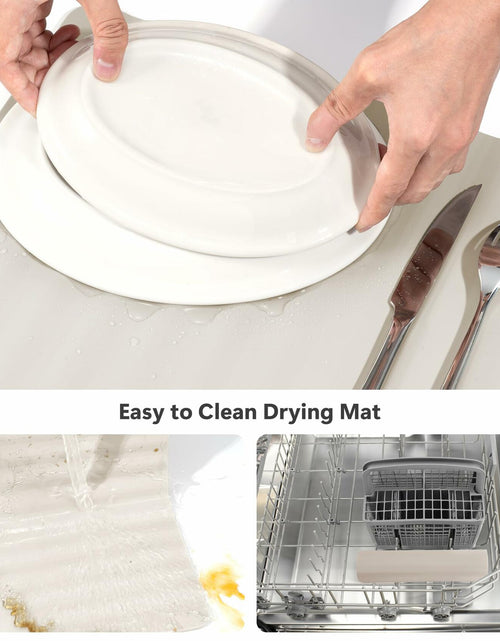 Load image into Gallery viewer, Li&amp;Zhao Dish Drying Mat Foldable Heat Resistant Easy Clean Black
