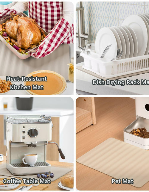Load image into Gallery viewer, Li&amp;Zhao Dish Drying Mat Foldable Heat Resistant Easy Clean Black
