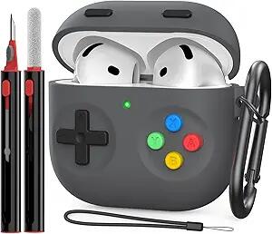Load image into Gallery viewer, OFELUMTIZE AirPods 4th Gen Case Cover Dark Grey Silicone Game Console
