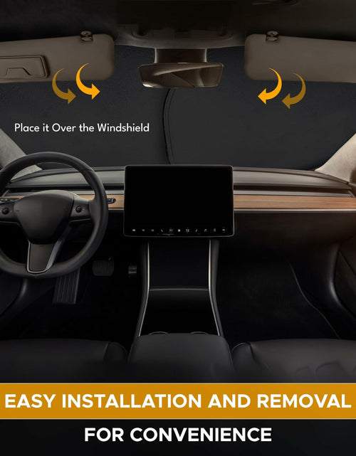 Load image into Gallery viewer, EcoNour Tesla Model 3/Y Windshield Sun Shade Foldable Silver UV Protection
