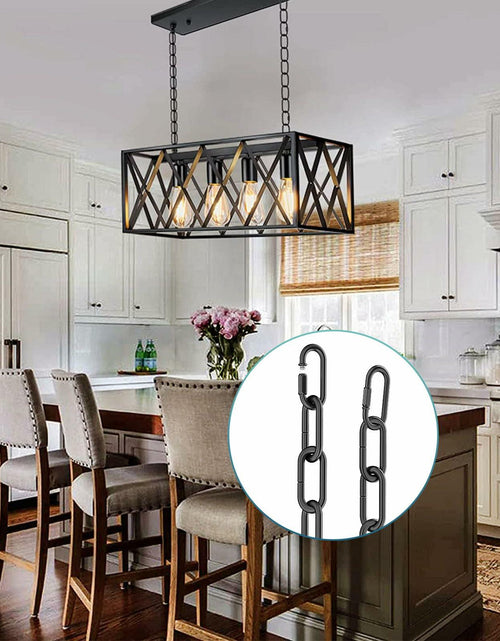 Load image into Gallery viewer, Garini 6ft Industrial Black Metal Light Fixture Chain Pendant Chandelier
