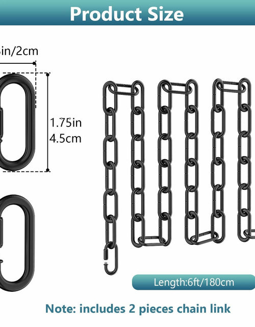 Load image into Gallery viewer, Garini 6ft Industrial Black Metal Light Fixture Chain Pendant Chandelier
