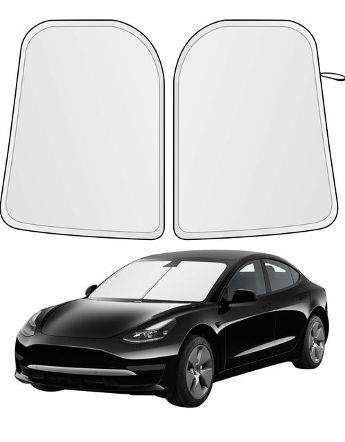 Load image into Gallery viewer, EcoNour Tesla Model 3/Y Windshield Sun Shade Foldable Silver UV Protection
