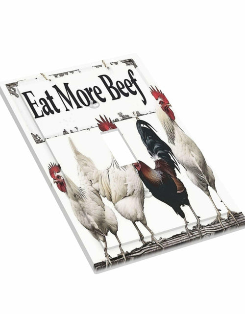 Load image into Gallery viewer, DWBGUO Rustic White Rooster 1 Gang Single Toggle Switch Plate Cover
