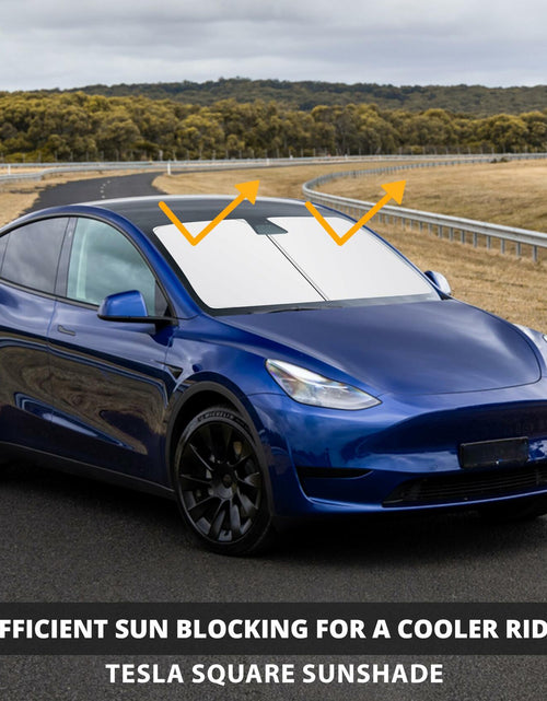 Load image into Gallery viewer, EcoNour Tesla Model 3/Y Windshield Sun Shade Foldable Silver UV Protection
