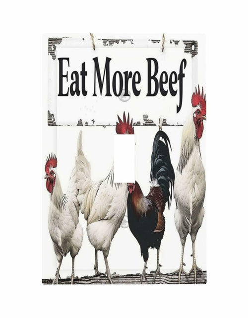 Load image into Gallery viewer, DWBGUO Rustic White Rooster 1 Gang Single Toggle Switch Plate Cover
