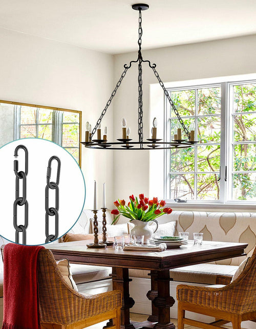Load image into Gallery viewer, Garini 6ft Industrial Black Metal Light Fixture Chain Pendant Chandelier
