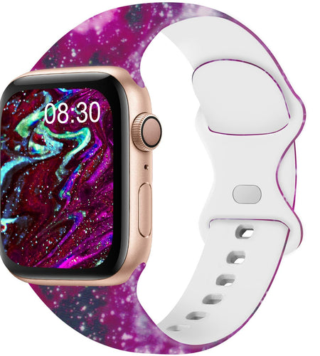 Acrbiutu Apple Watch Bands Silicone Sport Strap Starry Sky 38-45mm