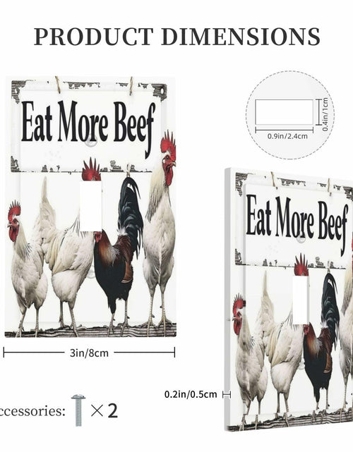 Load image into Gallery viewer, DWBGUO Rustic White Rooster 1 Gang Single Toggle Switch Plate Cover
