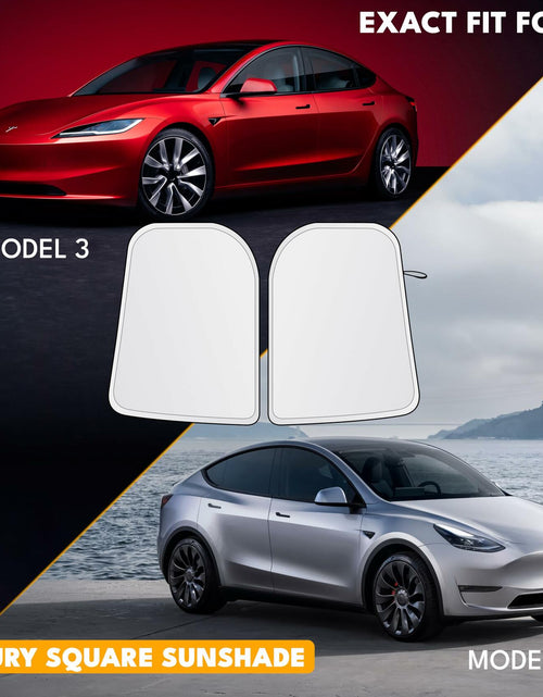 Load image into Gallery viewer, EcoNour Tesla Model 3/Y Windshield Sun Shade Foldable Silver UV Protection
