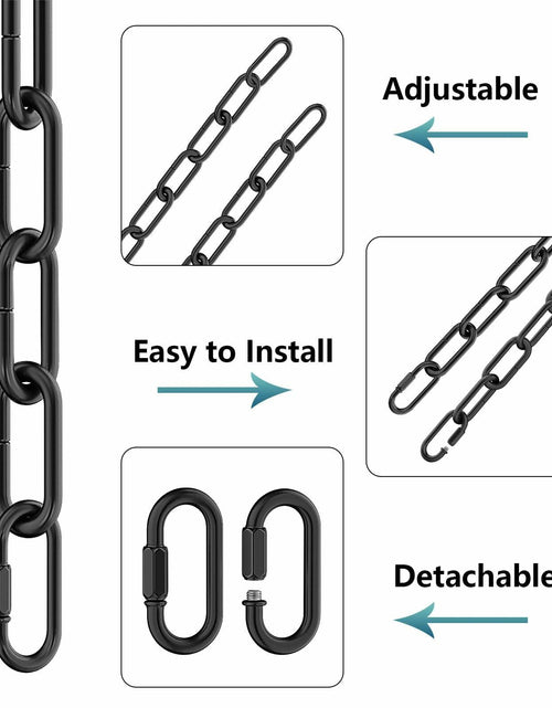 Load image into Gallery viewer, Garini 6ft Industrial Black Metal Light Fixture Chain Pendant Chandelier

