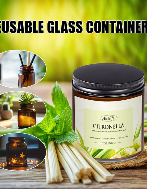 Load image into Gallery viewer, Auelife 12oz Citronella Candle 3 Wick Soy Wax Long Lasting Outdoor Indoor

