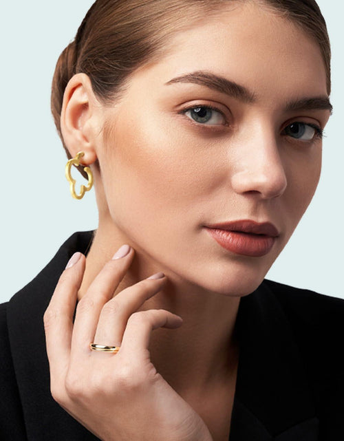 Load image into Gallery viewer, ETREM Clover Leaf 14K Gold Plated Lucky Clover Earrings Nickel Free Gold
