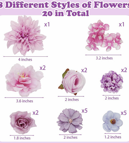 Mototo Graduation Cap Decorations Kit Purple Flowers Rhinestones Glitter DIY