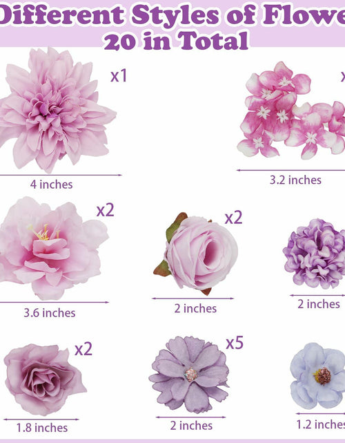 Load image into Gallery viewer, Mototo Graduation Cap Decorations Kit Purple Flowers Rhinestones Glitter DIY
