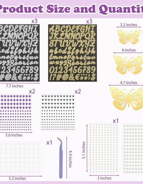 Load image into Gallery viewer, Mototo Graduation Cap Decorations Kit Purple Flowers Rhinestones Glitter DIY

