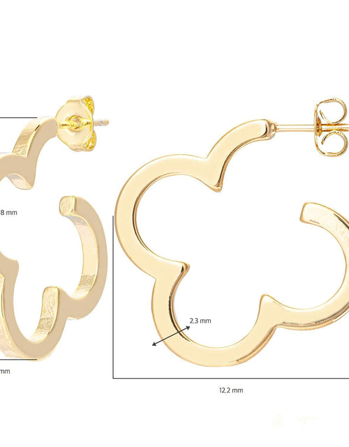 Load image into Gallery viewer, ETREM Clover Leaf 14K Gold Plated Lucky Clover Earrings Nickel Free Gold
