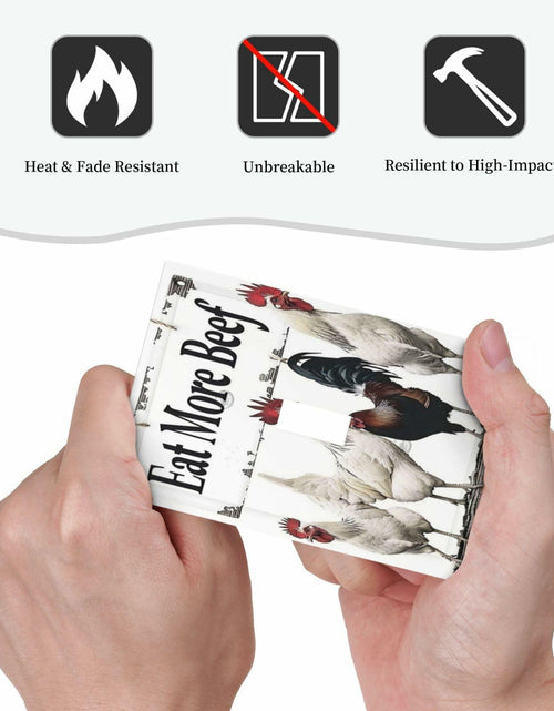 Load image into Gallery viewer, DWBGUO Decorative Rustic White Rooster 1 Gang Outlet Cover Plate
