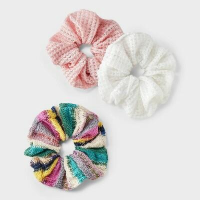 Load image into Gallery viewer, Wild Fable Knit Jumbo Hair Twister Set 3pc White Light Pink

