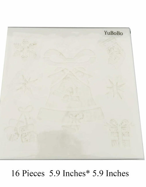 Load image into Gallery viewer, YuBoBo 16-Piece Reusable Christmas Drawing Stencils 5.9x5.9 Inch
