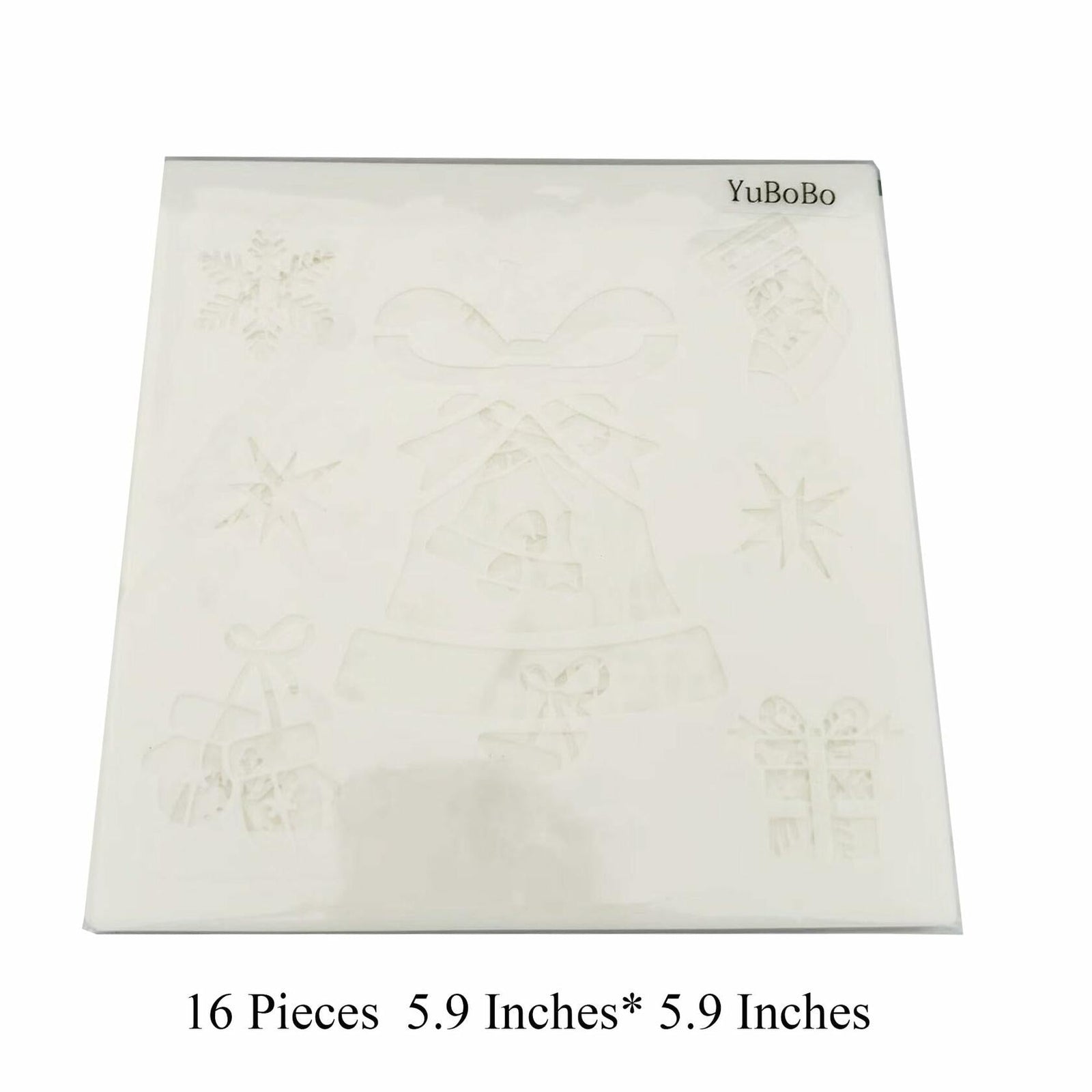 YuBoBo 16-Piece Reusable Christmas Drawing Stencils 5.9x5.9 Inch