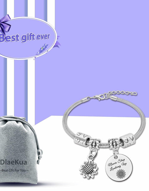 Load image into Gallery viewer, DlaeKua Silver Inspirational Bracelets for Women Motivational Quotes Gift
