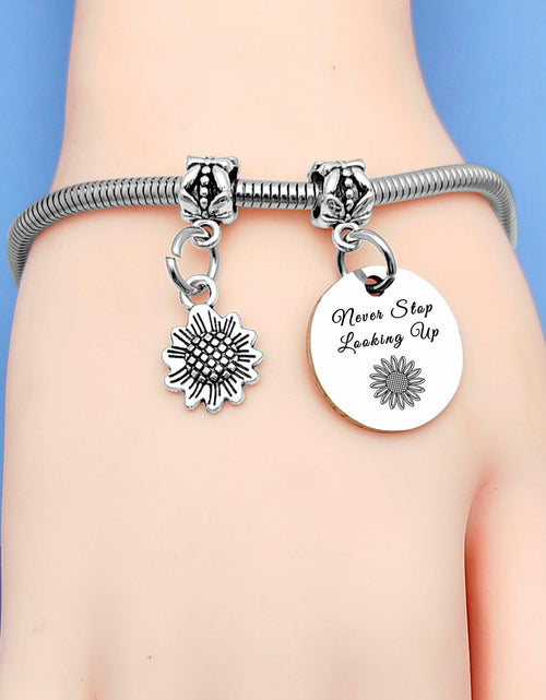 Load image into Gallery viewer, DlaeKua Silver Inspirational Bracelets for Women Motivational Quotes Gift
