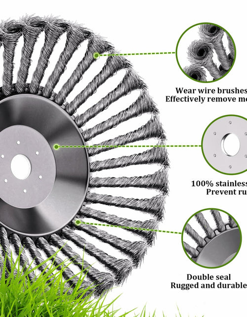 Load image into Gallery viewer, Thanps Steel Wire Rotary Weed Brush Cutter Trimmer Head 8 Inch Universal Adapter
