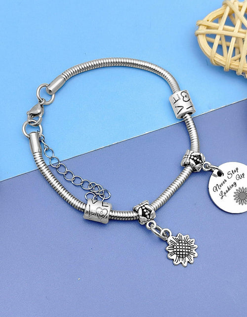 Load image into Gallery viewer, DlaeKua Silver Inspirational Bracelets for Women Motivational Quotes Gift
