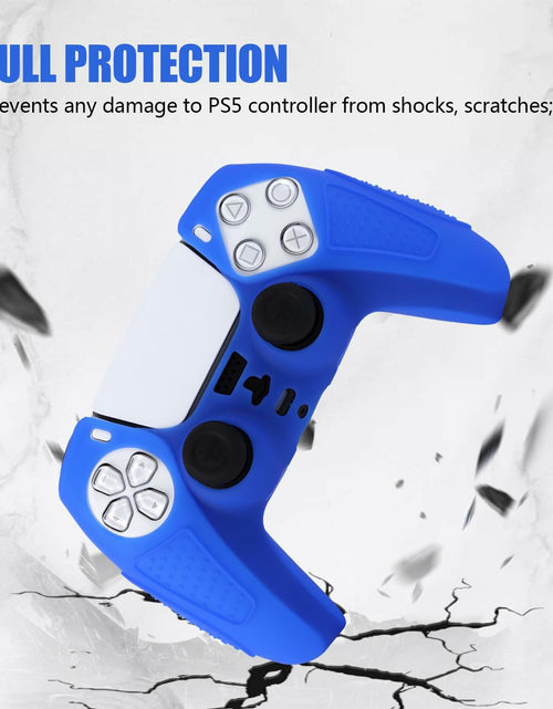 Load image into Gallery viewer, YoRHa PS5 Controller Protective Skins Blue x2 with Thumb Grips x8 Plugs x8
