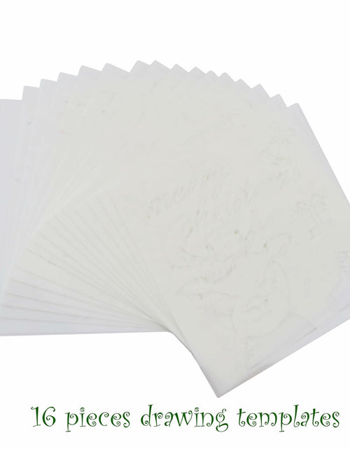 Load image into Gallery viewer, YuBoBo 16-Piece Reusable Christmas Drawing Stencils 5.9x5.9 Inch
