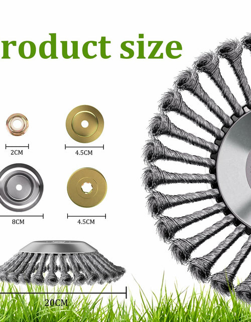 Load image into Gallery viewer, Thanps Steel Wire Rotary Weed Brush Cutter Trimmer Head 8 Inch Universal Adapter
