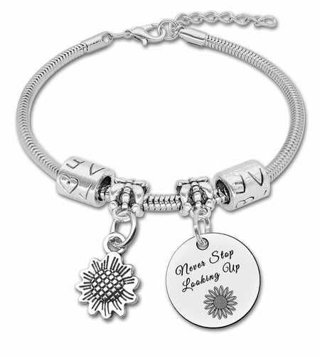DlaeKua Silver Inspirational Bracelets for Women Motivational Quotes Gift