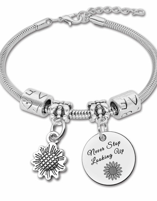 Load image into Gallery viewer, DlaeKua Silver Inspirational Bracelets for Women Motivational Quotes Gift
