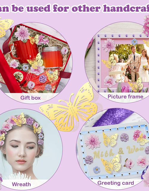 Load image into Gallery viewer, Mototo Graduation Cap Decorations Kit Purple Flowers Rhinestones Glitter DIY

