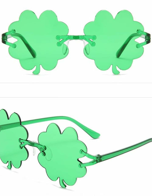 Load image into Gallery viewer, YYKITCHEN St Patrick's Day Shamrock Sunglasses Headband Earrings Green Acrylic

