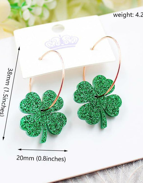 Load image into Gallery viewer, YYKITCHEN St Patrick's Day Shamrock Sunglasses Headband Earrings Green Acrylic
