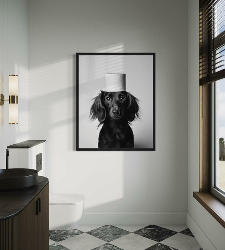 HomeArtPrint Dachshund Bathroom Wall Art Poster 8x10 inches Unframed