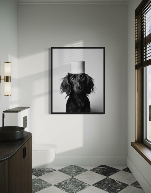 Load image into Gallery viewer, HomeArtPrint Dachshund Bathroom Wall Art Poster 8x10 inches Unframed
