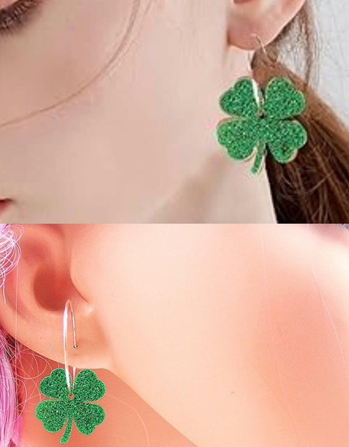 Load image into Gallery viewer, YYKITCHEN St Patrick's Day Shamrock Sunglasses Headband Earrings Green Acrylic
