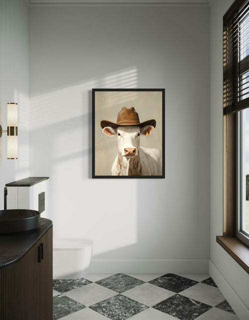Load image into Gallery viewer, HomeArtPrint Silly Cow Cowboy Art Print Poster Western Farmhouse 8x10 Unframed

