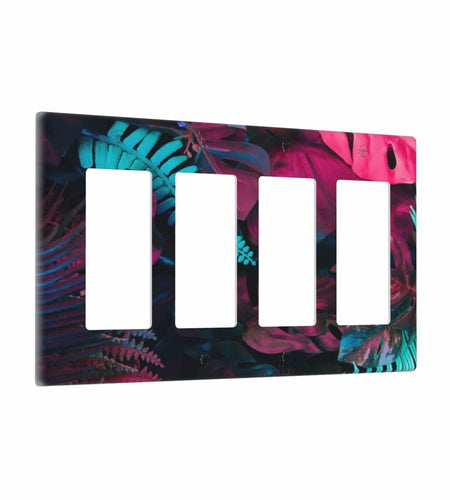Wpshijia 4 Gang Tropical Banana Leaves Light Switch Cover Colorful PC