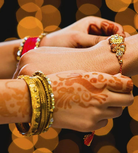 Rakhi for Brother Four Stone Rakhi Red Raksha Bandhan Rakhi for Bhabhi