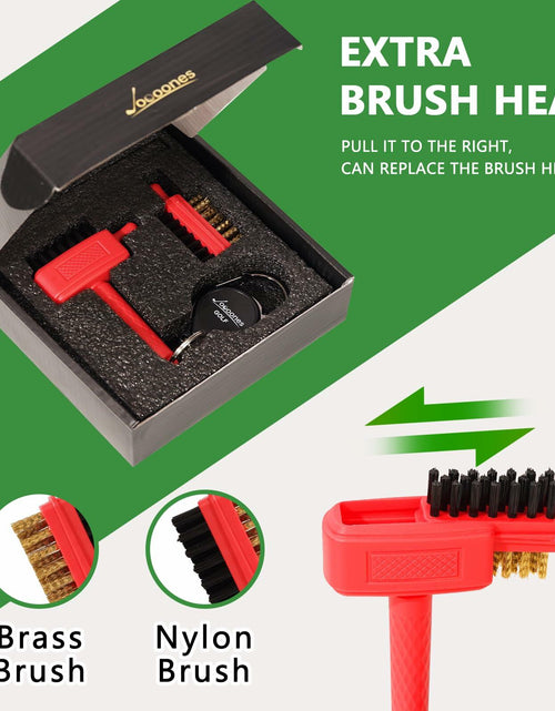 Load image into Gallery viewer, Joooones Mini Golf Brush Nylon Brass Bristles Retractable Keychain Red
