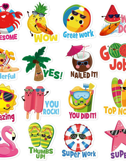 Load image into Gallery viewer, WESILY 50 PCS Summer Teacher Reward Waterproof Vinyl Stickers Cute Beach
