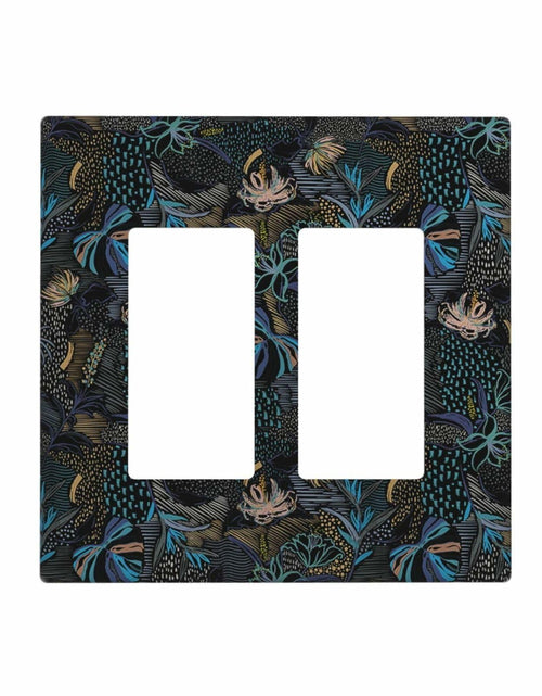 Load image into Gallery viewer, Thsanju Morris Tropical Leaf Double Rocker 2 Gang Switch Cover Dark Green Blue
