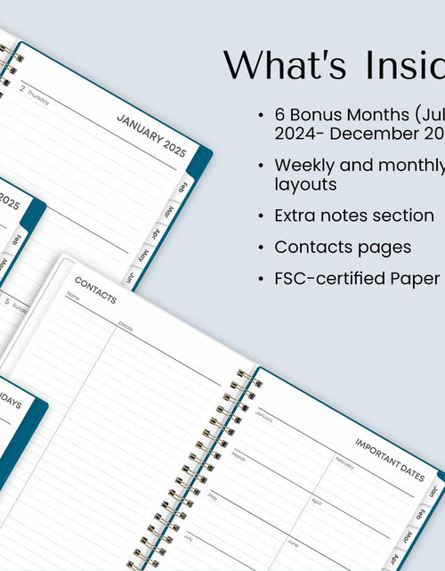Load image into Gallery viewer, Blue Sky 2025 Weekly Monthly Planner 5x8 Wirebound Frosted Bakah Blue
