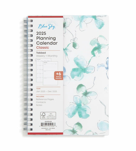 Blue Sky 2025 Weekly Monthly Planner Calendar 5x8 Flexible Cover Wirebound